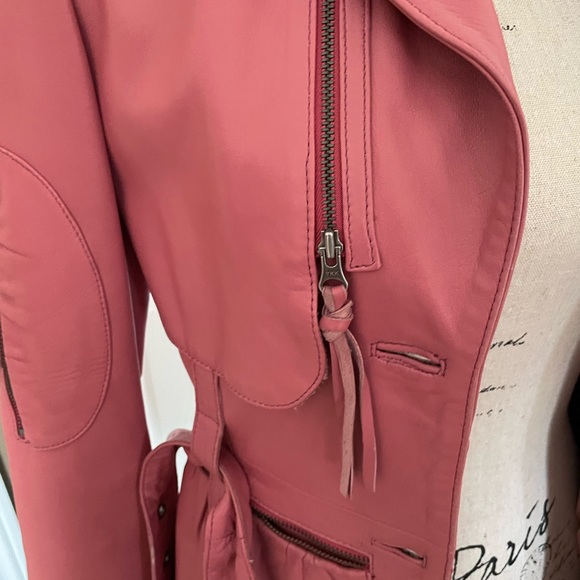VIAVENETO 100% leather jacket size XS nice smoky rose colour - Picture 6 of 6